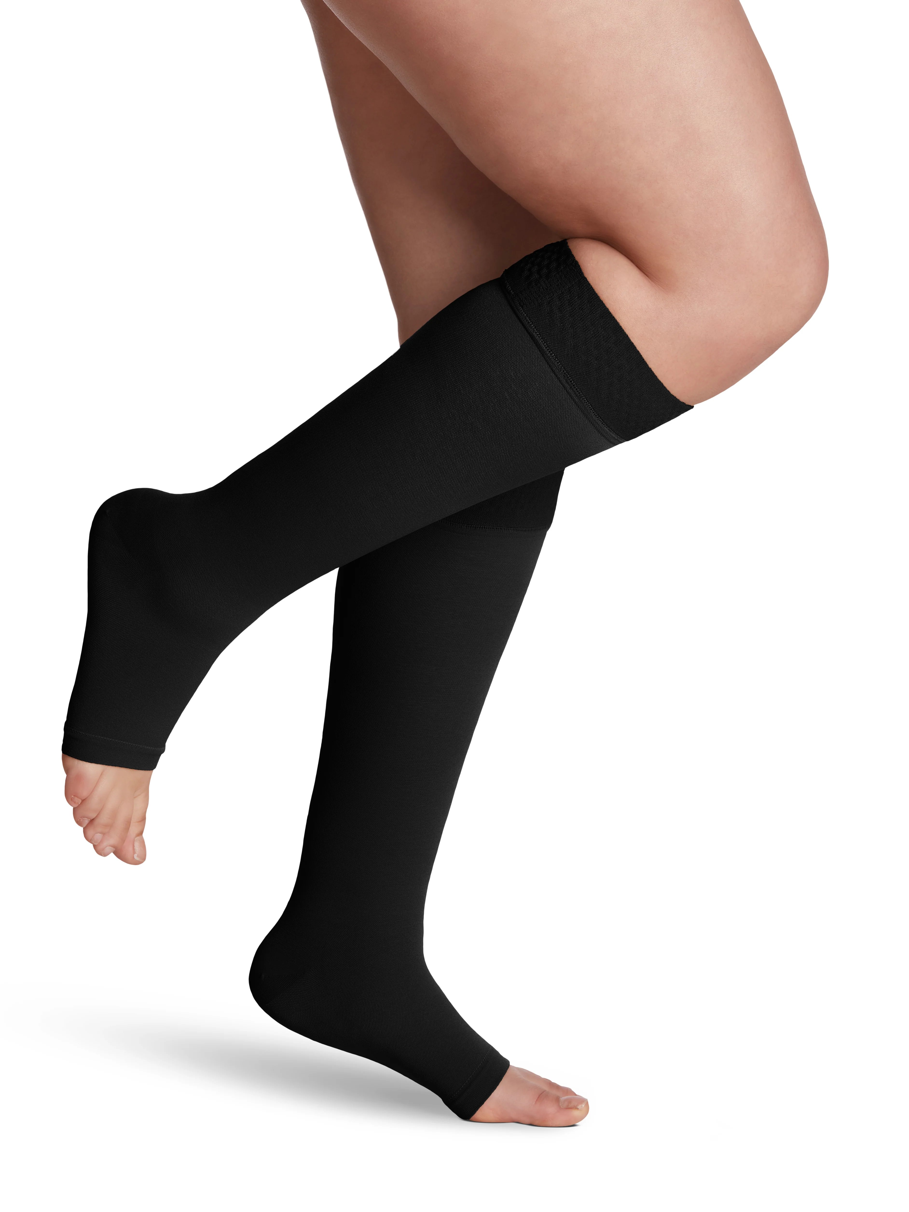 Women's Essential Opaque Calf Open-Toe Grip-Top